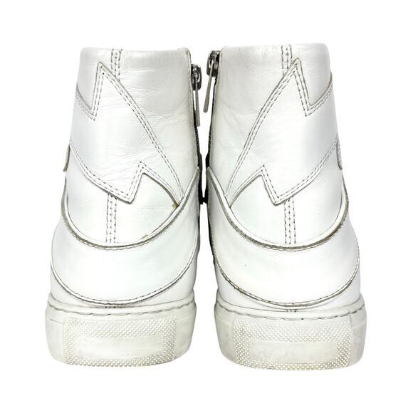 Zadig & Voltaire High Top Flash Sneaker White Lightning Lace Up Leather Size 36 - Picture 4 of 13
